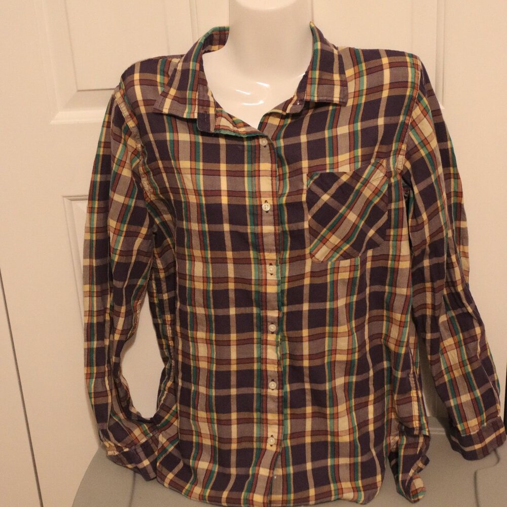 Ralph Lauren Denim&Supply RL Boyfriend Button Down lightweight cotton Plaid Med